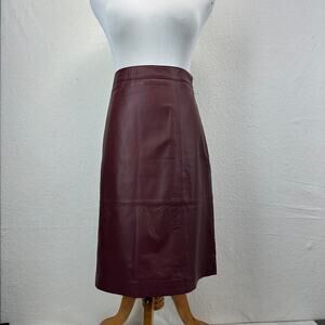 Liz Claiborne Vintage 100% Leather A-Line Skirt SZ 10 Quiet Luxury Dark Academia